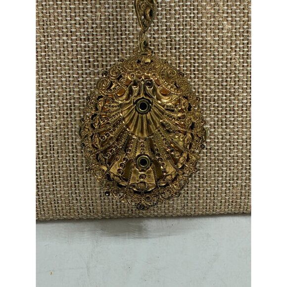 Vintage Victorian Cameo Style Necklace & Earring Set With Romantic Scene & Gold - Picture 12 of 14